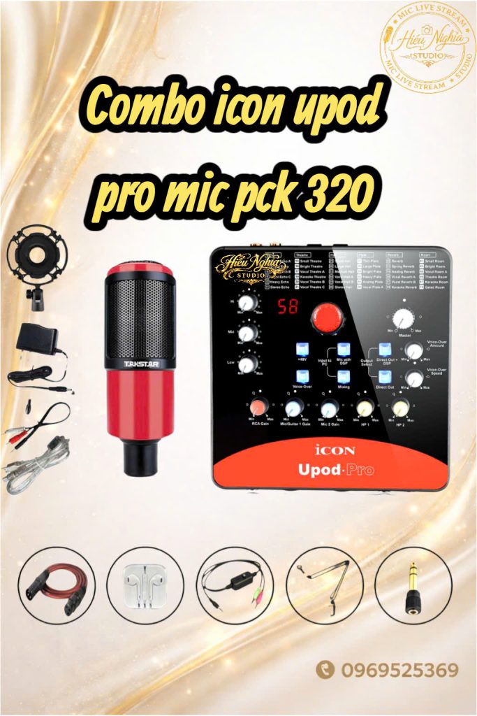 COMBO THU ÂM LIVE STREAM SOUNDCAR ICON UPOD PRO MIC PCK320