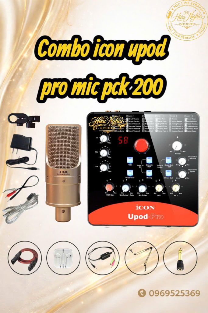 COMBO THU ÂM LIVESTREAM SOUNDCAR ICON UPOD PRO MIC PCK-200
