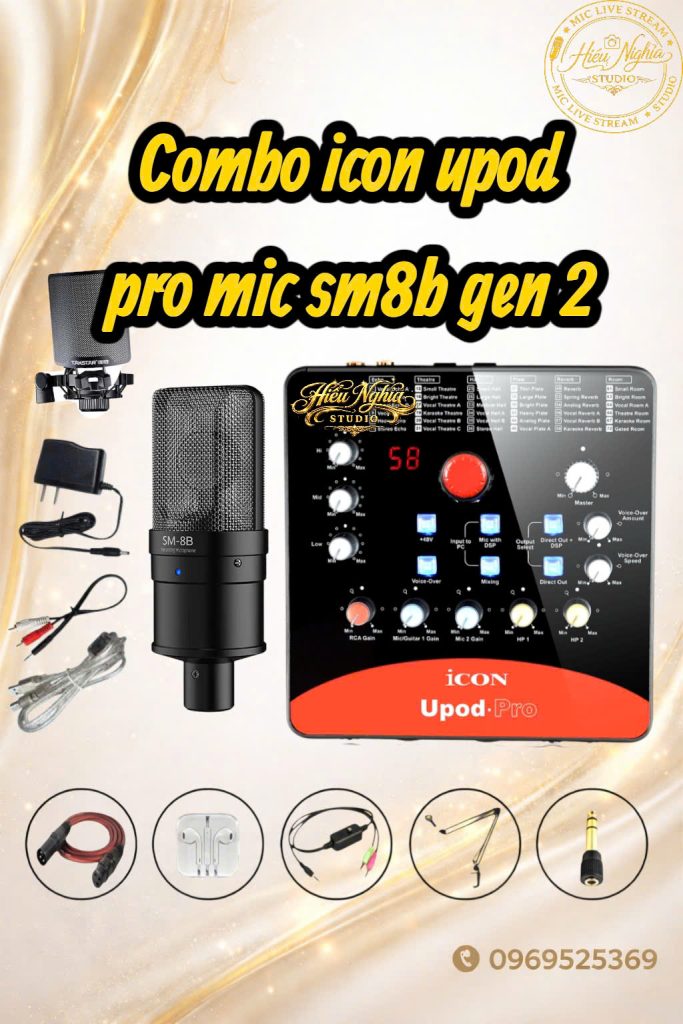 COMBO THU ÂM LIVE STREAM SOUNDCAR ICON UPOD PRO MIC SM8B GEN 2