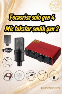 COMBO THU ÂM LIVESTREAM FOCUSRISE SOLO GEN 4 MIC SM8B GEN 2