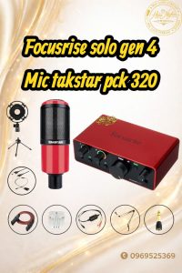 COMBO THU ÂM LIVESTREAM SOUNDCAR FOCUSRISE SOLO GEN 4 MIC TAKSTAR PCK-320