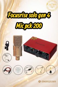 COMBO THU ÂM LIVE STREAM SOUNDCAR FOCUSRISE SOLO GEN 4 MIC TAKSTAR PCK-200
