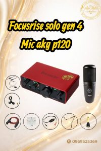COMBO THU ÂM LIVE STREAM SOUNDCAR FOCUSRISE SOLO GEN 4 MIC AKG P120
